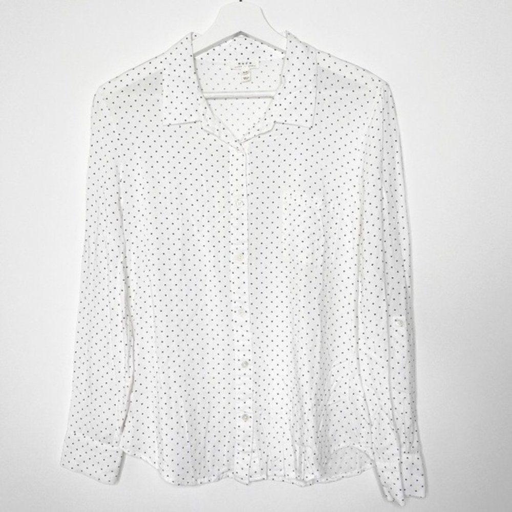 SOFT JOIE Mini Star Moon Print Button Down Top 